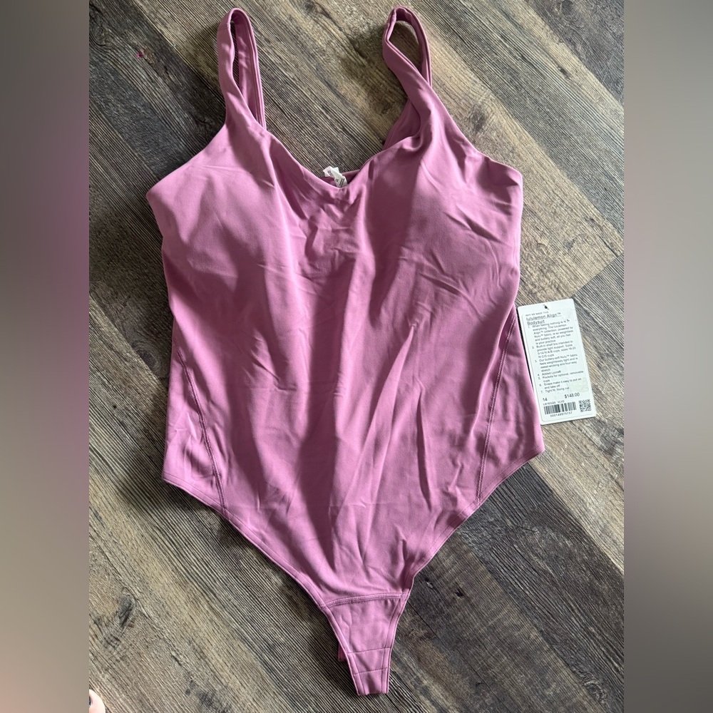 NWT $148 Lululemon Align Bodysuit Velvet Dust Size 14 Pink